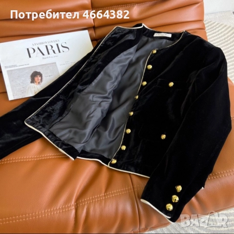 Черен блейзер от велур Christian Dior, снимка 4 - Сака - 52587587