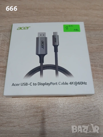 Acer - USB C към DisplayPort кабел 10 фута (4K@60HZ 2K@165Hz), Type-C към DisplayPort кабел - сив, снимка 13 - Друга електроника - 53288640