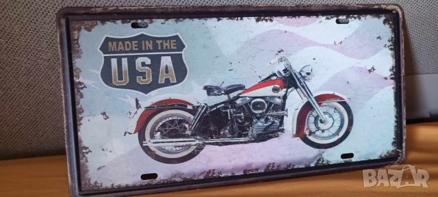 Made In The USA Motorcycle-метална табелa-тип регистрационен номер, снимка 4 - Аксесоари и консумативи - 45795003