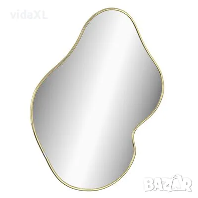 vidaXL Стенно огледало злато 60x50 см（SKU:348272）, снимка 3 - Огледала - 49252829