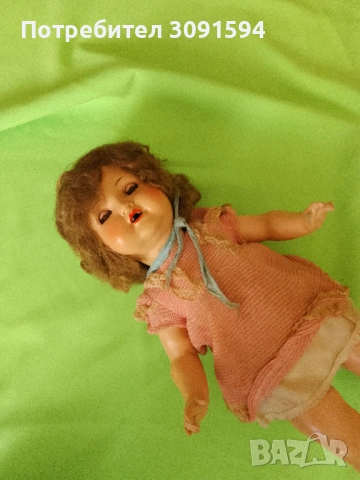 Стара  Кукла бисквит отворени уста при навеждане издава звуции, снимка 3 - Други ценни предмети - 53165844