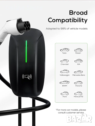 Зарядно устройство Type 2 за електромобил 7kW – 32A, Wi-Fi, 5 м кабел, IP65, снимка 6 - Аксесоари и консумативи - 54176345