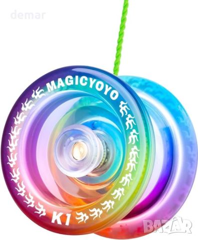 Yoyo K1-Plus 3 броя йо йо за деца, начинаещи, 18 струни, синьо + лилаво + синьо розово жълто, снимка 3 - Други - 45961293