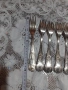 Стари антикварни посребрени прибори вилици 6 бр. маркирани, снимка 6