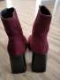 Елегантни боти цвят бордо от естествен велур, снимка 7