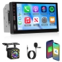 Двудиново автомобилно радио с безжичен Carplay и Android Auto, 7 инча, снимка 1