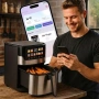 Смарт Еърфрайър , 2200W, XXL 6.5л, Wi-Fi Tuya App, 10 Програми, Неръждаема стомана, снимка 4