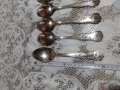 Стари антикварни посребрени прибори лъжици 5 бр. маркирани, снимка 7