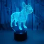 Холограмна 3D LED лампа Френски Булдог-дистанционно управление 16 цвята+други режими на управление, снимка 2