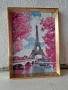 Диамантен гоблен Айфелова кула-готов и рамкиран, снимка 1