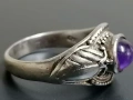 Сребърен пръстен с аметист , снимка 2