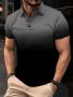 Мъжка тениска за с градиентен цвят, голям размер,за лятото,стилен стил,къс ръкав, снимка 1 - Спортни дрехи, екипи - 45648535