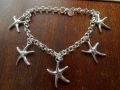 Посребрен дамски комплект - колие, обеци, гривна "Морски звезди", снимка 3