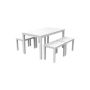 Градински PVC комплект маса, 4 пейки бял, снимка 1 - Градински мебели, декорация  - 45340634