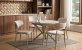 Прекрасен комплект за трапезария в бежево-кафява гама с въртящи се трапезни столове, снимка 4
