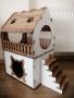 Уникална къщичка за котки от 2 етажа дървена изпращам с еконт с преглед