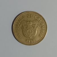 100 песо Колумбия 1992 100 песос Колумбия 1992 Монета от Южна Америка , снимка 2 - Нумизматика и бонистика - 45392532
