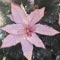 Коледна звезда декорация за елха Pink Christmas, снимка 1 - Декорация за дома - 45818975