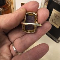 Антикварен сребърен позлатен пръстен с естествени рубини , снимка 10 - Пръстени - 45134357