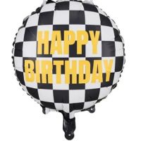 Шах Мат Рали Happy Birthday кръгъл фолио фолиев балон хелий или въздух парти рожден ден, снимка 1 - Други - 45711810
