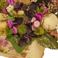 Изкуствени цветя в кошница - Женева - 30 см, снимка 2 - Декорация за дома - 45494040
