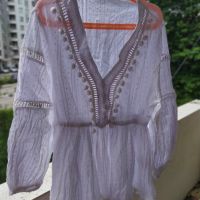 Пролетна блузка Бохо стил бяла нова С-М размер 20 лв , снимка 3 - Блузи с дълъг ръкав и пуловери - 45491497