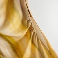Maxi дълга жълта елегантна  рокля кръгло деколте широки презрамки с принт , снимка 6 - Рокли - 45654283