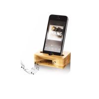 Дървена мобилна стойка, с усилвател на звука, 10x3x6см, снимка 1 - Декорация за дома - 45075808
