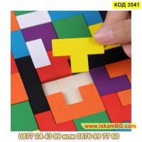 Образователна игра дървен тетрис - КОД 3541, снимка 3 - Образователни игри - 45265162