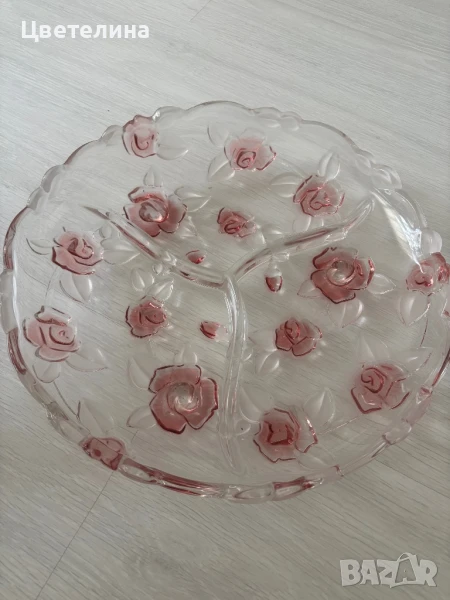 Стъклен поднос за храна , снимка 1