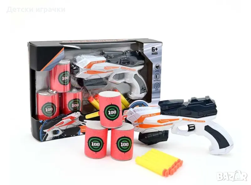 Детски пистолет Нърф с меки патрони и мишени , снимка 1