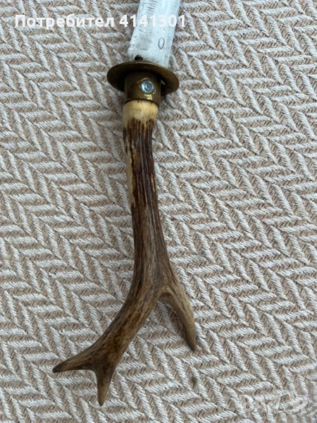 Стар, ловджийски нож с рогчета от сръндак, снимка 1