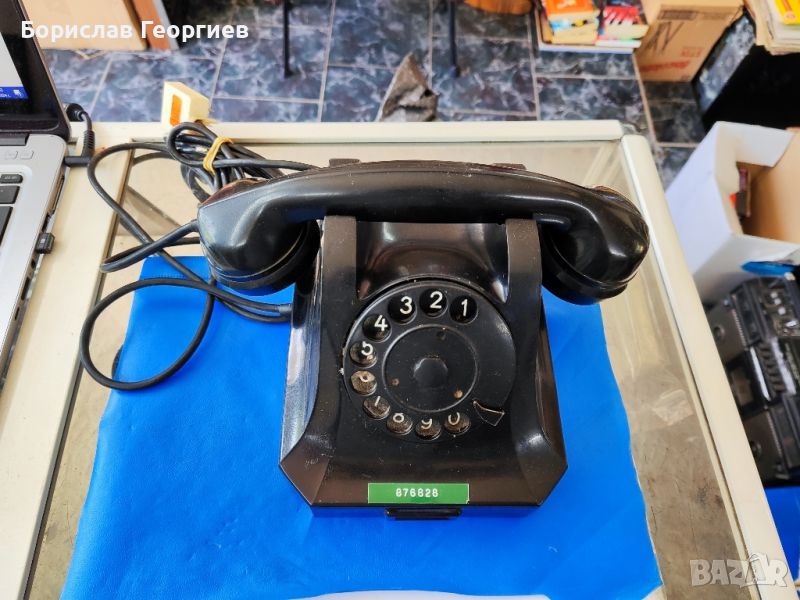 Стар български телефон бакелит, снимка 1