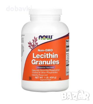 Лецитин NOW Foods, Lecithin Granules, Non-GMO, 454 g, снимка 1