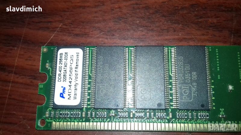 Продавам Рам Ram памет за компютър Pmi md44256pqs DDR - 400 Mhz 256 MB, снимка 1