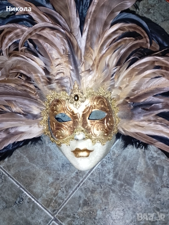 Венецианска маска, слонска дървена глава, снимка 1