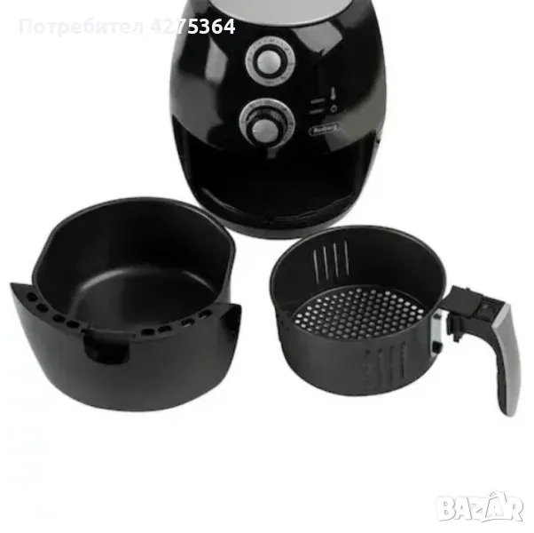 Фритюрник AirFryer Rosberg Premium RP51980C, 1600W, 3л., Горещ въздух, Таймер, до 200°C, Черен, снимка 1