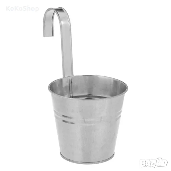 Кашпа за парапет-Ø15.5x26.5 см./метална кашпа, снимка 1
