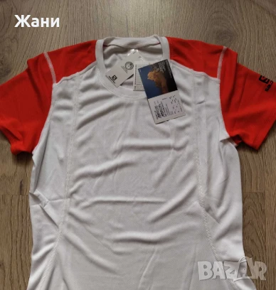 Salomon Promo Marcom Quick Dry Athletic T-shirt White/racing red women, снимка 1