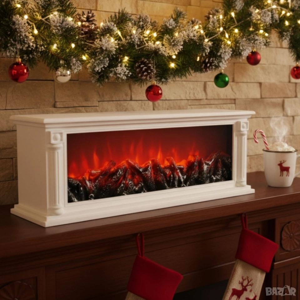 Голяма LED камина с ефект на жар – уют и атмосфера без дим и огън SP47, снимка 1