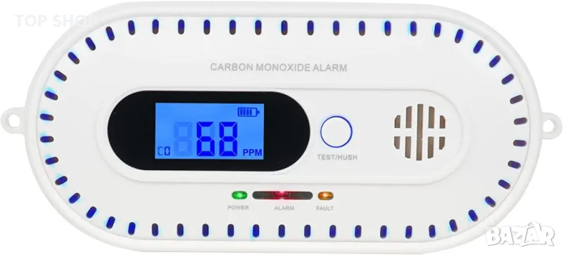 Нов Алармен детектор за въглероден оксид Аларма CO дом офис на батерии, снимка 1
