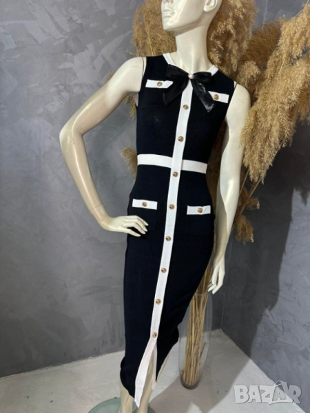 Рокля прав модел с панделка  , снимка 1