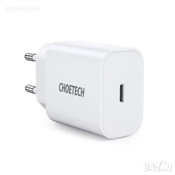 Choetech Wall Charger USB-C 20W PD - зарядно за iPhone 15 Pro Max, снимка 1