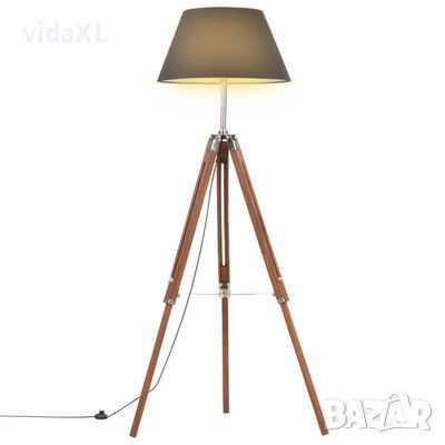 vidaXL Наземна лампа на статив меденокафяво и черно тик масив 141 см(SKU:288079, снимка 1