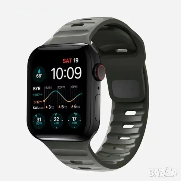 Силиконова каишка Apple Watch Ultra – 49mm, 45, 44, 42 сива, снимка 1