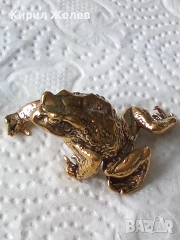 Бронзова фигурка на жаба малка 52540, снимка 5 - Колекции - 52589601