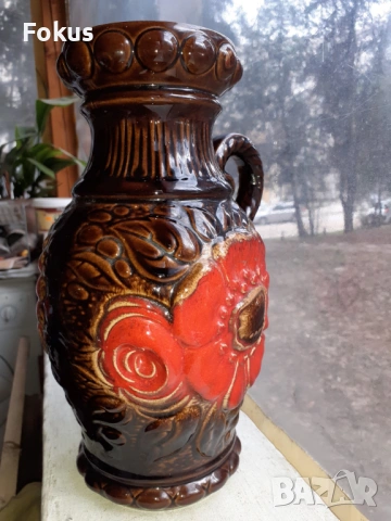 Страхотна голяма ваза кана немска керамика, снимка 5 - Антикварни и старинни предмети - 53389675