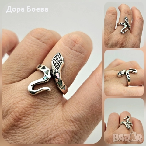 Сребърен пръстен: "Селина", снимка 4 - Пръстени - 52366609