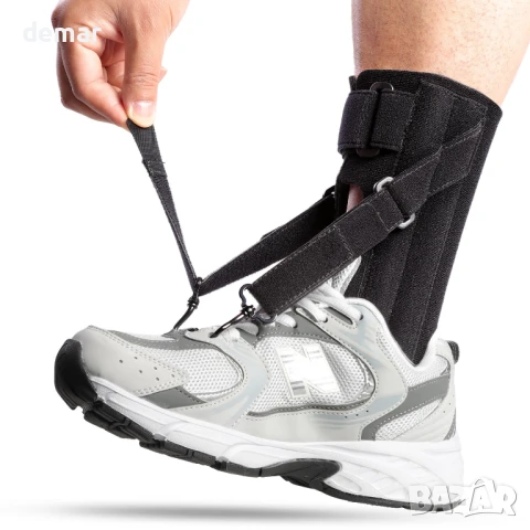 iDonau AFO регулируема шина за стъпало с 2 метални куки (черна), снимка 1