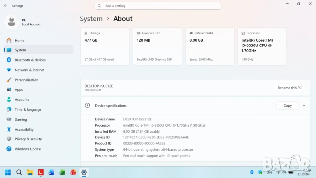 Lenovo ThinkPad X380 Yoga 13.3 inch | Intel i5 8350U 4x3.60 Ghz|8GB RAM|512GB SSD|Windows 11|laptop, снимка 7 - Лаптопи за работа - 53666754